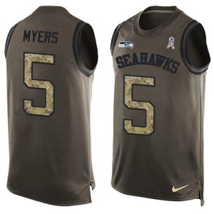 seahawks #5 jason myers green men's stitched nfl limited salute to service tank top elite jersey