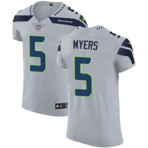 Seahawks #5 Jason Myers Grey Alternate Men's Stitched NFL New Elite Jersey