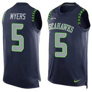 cheap Seahawks #5 Jason Myers Steel Blue Team Color Men's Stitched NFL Limited Tank Top Jersey