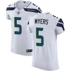 Seahawks #5 Jason Myers White Men's Stitched NFL New Elite Jersey