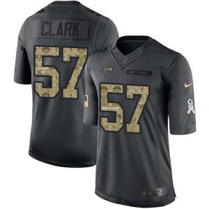 Seahawks #57 Frank Clark Black Men's Stitched NFL Limited 2016 Salute to Service Jersey