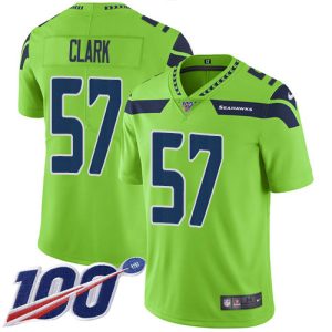 seahawks #57 frank clark green men's stitched nfl limited rush 100th season limited jersey