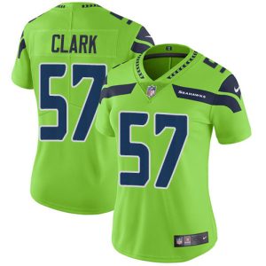 Seahawks #57 Frank Clark Green Women's Stitched NFL Limited Rush Jersey