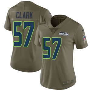 elite Seahawks #57 Frank Clark Olive Women's Stitched NFL Limited 2017 Salute To Service Jersey