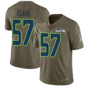 seahawks #57 frank clark olive youth stitched nfl limited 2017 salute to service replica jersey