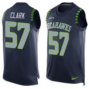 personalized Seahawks #57 Frank Clark Steel Blue Team Color Men's Stitched NFL Limited Tank Top Jersey