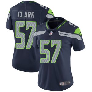 Seahawks #57 Frank Clark Steel Blue Team Color Women's Stitched NFL Vapor Untouchable Limited Jersey