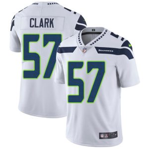 seahawks #57 frank clark white men's stitched nfl vapor untouchable limited customized jersey