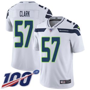 Seahawks #57 Frank Clark White Youth Stitched NFL 100th Season Vapor Untouchable Limited Jersey