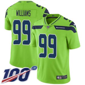 cheap Seahawks #99 Leonard Williams Green Men's Stitched NFL Limited Rush 100th Season Jersey