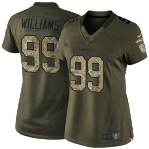 wholesale Seahawks #99 Leonard Williams Green Women's Stitched NFL Limited 2015 Salute To Service Jersey