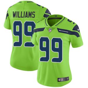 personalized Seahawks #99 Leonard Williams Green Women's Stitched NFL Limited Rush Jersey