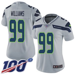 seahawks #99 leonard williams grey alternate women's stitched nfl 100th season vapor untouchable limited authentic jersey