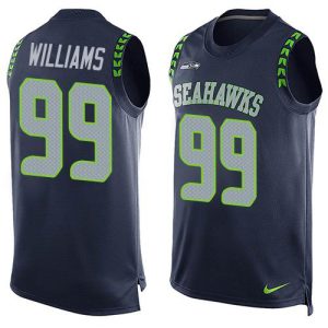 elite Seahawks #99 Leonard Williams Steel Blue Team Color Men's Stitched NFL Limited Tank Top Jersey