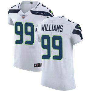 custom Seahawks #99 Leonard Williams White Men's Stitched NFL New Elite Jersey