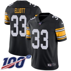 steelers #33 jalen elliott black alternate men's stitched nfl 100th season vapor limited authentic jersey