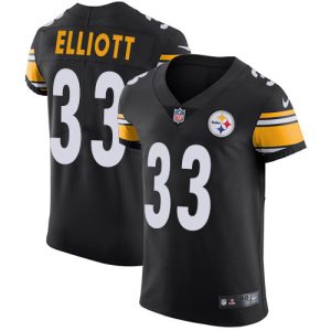 Steelers #33 Jalen Elliott Black Team Color Men's Stitched NFL Vapor Untouchable Elite Jersey