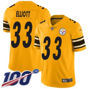 limited Steelers #33 Jalen Elliott Gold Men's Stitched NFL Limited Inverted Legend 100th Season Jersey