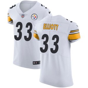 replica Steelers #33 Jalen Elliott White Men's Stitched NFL Vapor Untouchable Elite Jersey