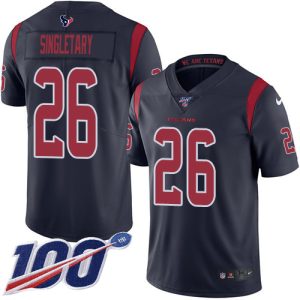 cheap Texans #26 Devin Singletary Navy Blue Men's Stitched NFL Limited Rush 100th Season Jersey