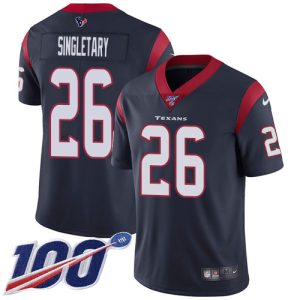 texans #26 devin singletary navy blue team color men's stitched nfl 100th season vapor untouchable limited authentic jersey