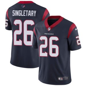 personalized Texans #26 Devin Singletary Navy Blue Team Color Men's Stitched NFL Vapor Untouchable Limited Jersey