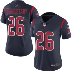 texans #26 devin singletary navy blue women's stitched nfl limited rush wholesale jersey