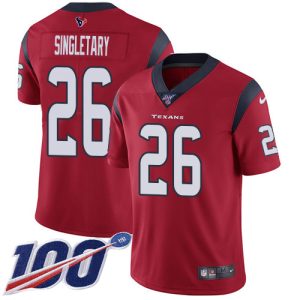 Texans #26 Devin Singletary Red Alternate Youth Stitched NFL 100th Season Vapor Untouchable Limited Jersey