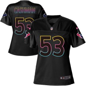 Texans #53 Blake Cashman Black Women's NFL Fashion Game Jersey