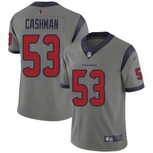 texans #53 blake cashman gray men's stitched nfl limited inverted legend youth jersey