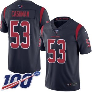 Texans #53 Blake Cashman Navy Blue Men's Stitched NFL Limited Rush 100th Season Jersey