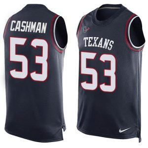 texans #53 blake cashman navy blue team color men's stitched nfl limited tank top cheap jersey