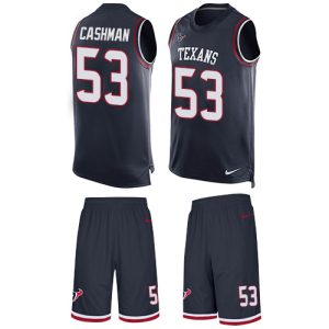 texans #53 blake cashman navy blue team color men's stitched nfl limited tank top suit wholesale jersey