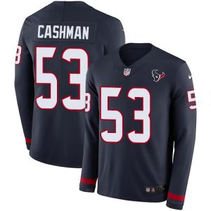 cheap Texans #53 Blake Cashman Navy Blue Team Color Youth Stitched NFL Limited Therma Long Sleeve Jersey