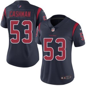 Texans #53 Blake Cashman Navy Blue Women's Stitched NFL Limited Rush Jersey