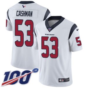 customized Texans #53 Blake Cashman White Men's Stitched NFL 100th Season Vapor Untouchable Limited Jersey