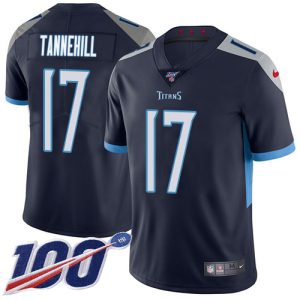 Titans #17 Ryan Tannehill Navy Blue Team Color Youth Stitched NFL 100th Season Vapor Limited Jersey