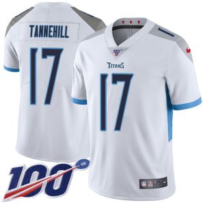 Titans #17 Ryan Tannehill White Men's Stitched NFL 100th Season Vapor Limited Jersey