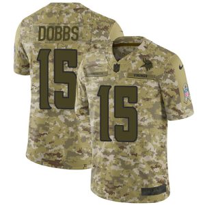 vikings #15 josh dobbs camo men's stitched nfl limited 2018 salute to service cheap jersey