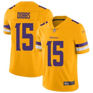 cheap Vikings #15 Josh Dobbs Gold Youth Stitched NFL Limited Inverted Legend Jersey