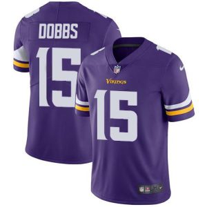 vikings #15 josh dobbs purple team color men's stitched nfl vapor untouchable limited customized jersey