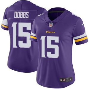 vikings #15 josh dobbs purple team color women's stitched nfl vapor untouchable limited wholesale jersey