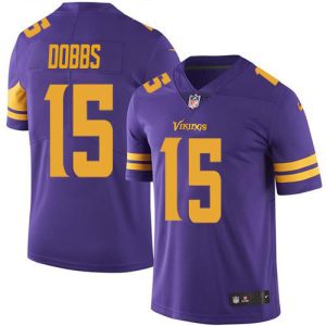 replica Vikings #15 Josh Dobbs Purple Youth Stitched NFL Limited Rush Jersey