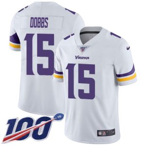 vikings #15 josh dobbs white men's stitched nfl 100th season vapor untouchable limited authentic jersey