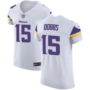 Vikings #15 Josh Dobbs White Men's Stitched NFL New Elite Jersey