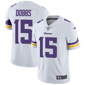 customized Vikings #15 Josh Dobbs White Men's Stitched NFL Vapor Untouchable Limited Jersey