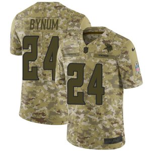 wholesale Vikings #24 Camryn Bynum Camo Men's Stitched NFL Limited 2018 Salute To Service Jersey