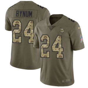 Vikings #24 Camryn Bynum Olive/Camo Youth Stitched NFL Limited 2017 Salute To Service Jersey