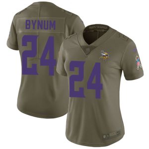 Vikings #24 Camryn Bynum Olive Women's Stitched NFL Limited 2017 Salute To Service Jersey