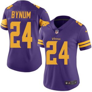 customized Vikings #24 Camryn Bynum Purple Women's Stitched NFL Limited Rush Jersey